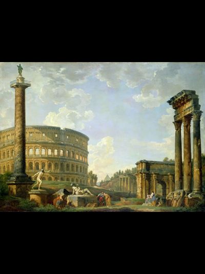 Картина обогреватель, репродукция Джованние Панини Колизей и другие монументы