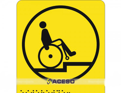 Г-12 Пиктограмма с дублированием информации по системе Брайля. Осторожно! Выступ бордюрного камня, п