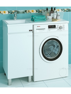 Тумба напольная Марс 38 L с умывальником над стиральной машиной Лидер 100