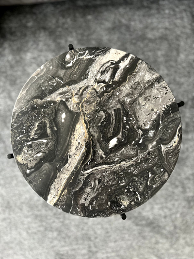 Кофейный столик со столешницей из мрамора ARABESCATO OROBICO (400x400x500мм) - арт 25-360