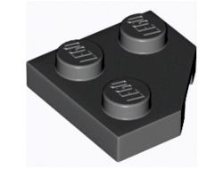 Wedge, Plate 2 x 2  Cut Corner, Black (26601 / 6174243)
