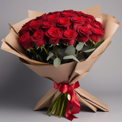 25 красных роз (Роял мидл)