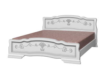 Кровать "Карина 6" белый жемчуг из массива сосны (Браво мебель) в Липецке