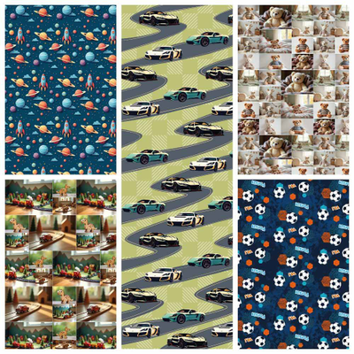 Бумага упаковочная для подарков "Дети" (микс), лист 70*100см