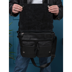 Кожаная мужская сумка Madruzzo black (арт. 5068-01)