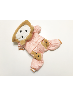 Комбинезон для собаки теплый Мишка розовый