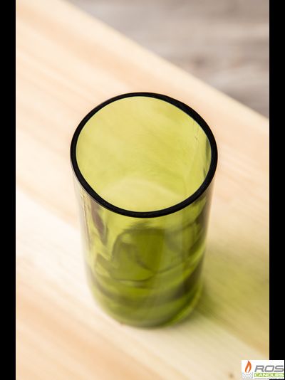 Винный подсвечник стеклянный "Оливковый" - 7*15см