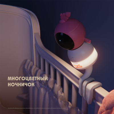 Видеоняня Ramili Baby RV100NUSHA Нюша, Малышарики, с креплением, Wi-Fi моторизированная видеоняня с креплением + монитор с диагональю 12,7 см., интерком, DVR, 2k