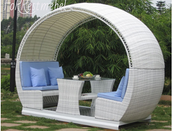 Плетенные садовые качели Isola 3 из искусственного ротанга