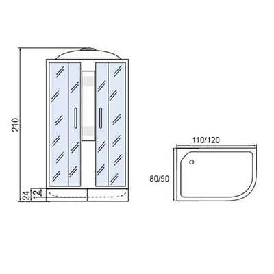 Душевая кабина Мономах 120/90/24 МЗ L 120х90