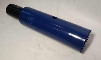 Коронка биметаллическая диаметр 62 мм глубина 200 мм  + переходник на резьбу 1 1/4