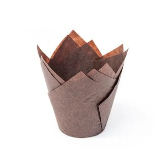 Форма бумажная &quot;тюльпан&quot; для капкейков/кексов (коричневая, 200шт.), 50*80мм