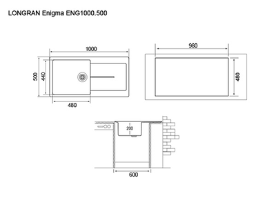 Мойка LONGRAN Enigma ENG1000.500