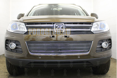 Защита радиатора Zotye T600 2016- (3 частей) black верх