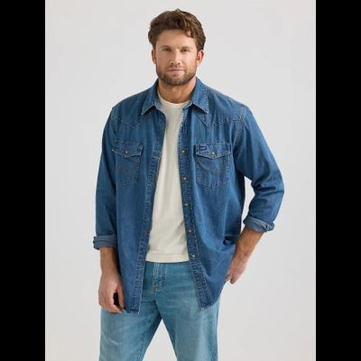 Рубашка Wrangler® Classic Denim Western Snap Shirt