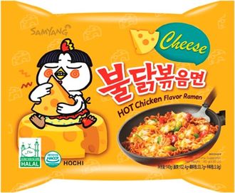 Лапша Samyang Hot Chicken flavor Ramen Cheese со вкусом курицы и сыра острая 140 гр (40 шт)