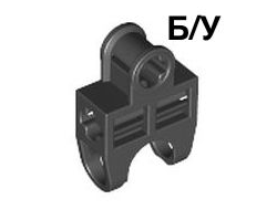 ! Б/У - Technic, Axle Connector 2 x 3 with Ball Joint Socket - Open Sides, Angled Forks with Closed Axle Holes, Black (32174 / 4119328) - Б/У