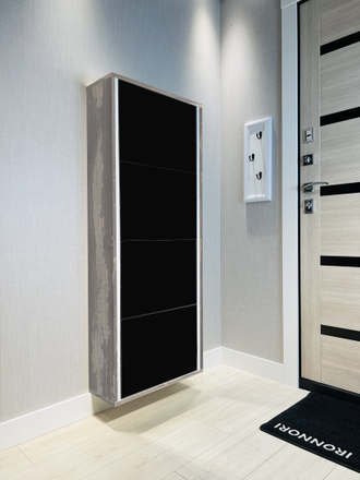 Обувница Айрон-4 Лайт (фасад стекло черное)