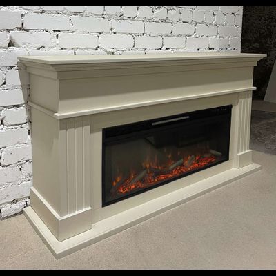 Линейный электрокамин Бруно SL с очагом Vision 42 LOG LED