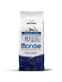 Корм Monge Medium для щенков средних пород с курицей 12 кг