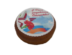 Пряник "23 Февраля" заварной имбирный с начинкой вареная сгущенка с грецким орехом  480 гр.