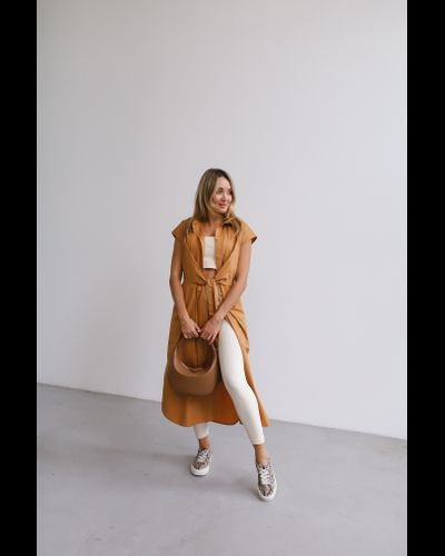 Платье-рубашка из плотного итальянского хлопка (сафари)