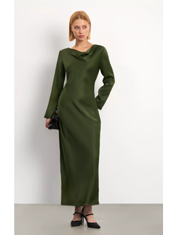 Платье приталенного кроя (изумрудный)