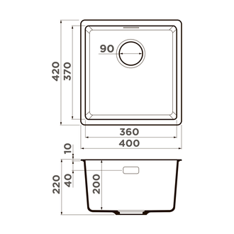 МОЙКА OMOIKIRI KATA 40-U GR (4993397) LENINGRAD GREY
