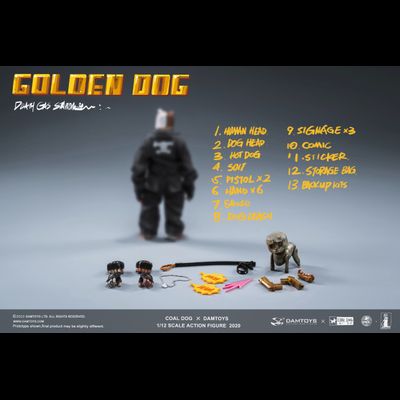 ПОМЯТА УПАКОВКА - Золотой Пёс - Коллекционная ФИГУРКА 1/12 scale GOLDEN DOG – Death Gas Station series (PES022) - Damtoys x Coal Dog