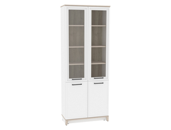 Гостиная AURELIO (АУРЕЛИО) - AURELIO 8 Шкаф для книг Белый-Блеквуд Сатиновый