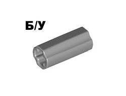 ! Б/У - Technic, Axle Connector 2L Smooth with x Hole + Orientation, Light Bluish Gray (6538c / 4512360) - Б/У