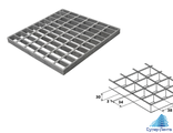 Решётка ячеистая оцинкованная сварная.,1000х1000 мм, ячейка 34х38 мм, 30х2(3) мм