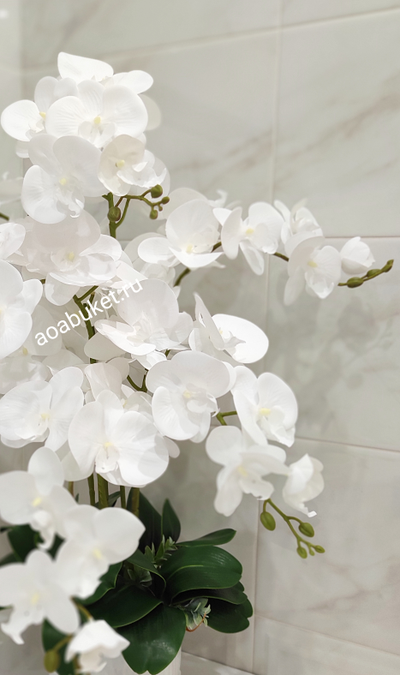 Композиция из искусственных цветов, орхидея белая № ОР003