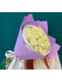 Букет 15 белых роз