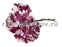 бумажные цветы "Хризантема с блестками", цвет-фиолетовый, 12 шт/уп