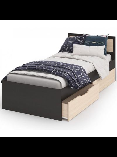 Гармония КР 607 (800мм) Кровать с ящиками Венге/Белфорт (с настилом)