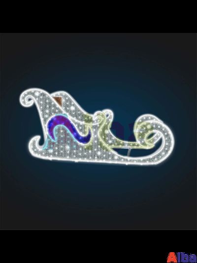 Фотозона световая Сани новогодние-2