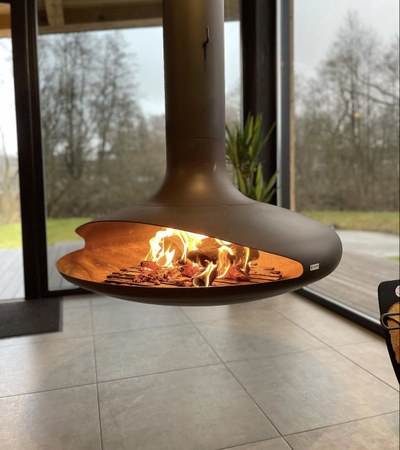 Подвесной камин ELLIPS с вращающейся топкой 1 м