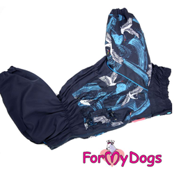 Дождевик синий Wings для мопсов и французов