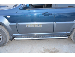 Пороги с накладным листом	 d53 для Hyundai Terrakan