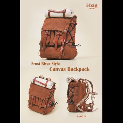 Рюкзак с аксессуарами для кемпинга (для коллекционных фигур 30 см) масштаб 1/6  Frost River Style Canvas Camping backpack (i-b001A) - i-bag