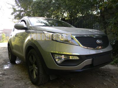 Защита радиатора KIA Sportage 2010-2013 black верх