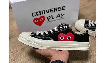 Converse comme des garçons noir femme top