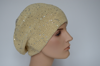 демисезонный желтый берет с пайетками Вицио Италия