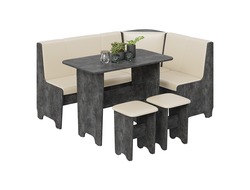 Кухонный уголок «Техас» Исп.1 Ателье темный/Экокожа бежевая