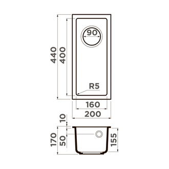 Мойка OMOIKIRI BOSEN 20-U-WH