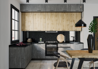 Хелмер кухня модульная с фасадами из ЛДСП разные цвета