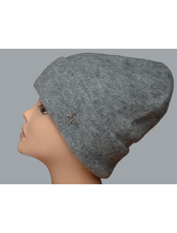 Женская серая польская шапка Камея Калифорния фото шапок Польши Kamea