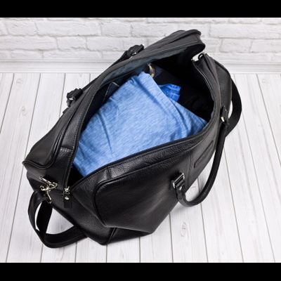 Кожаная дорожная сумка Campelli black (арт. 4014-01)