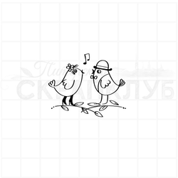 штамп пасха поющие птички